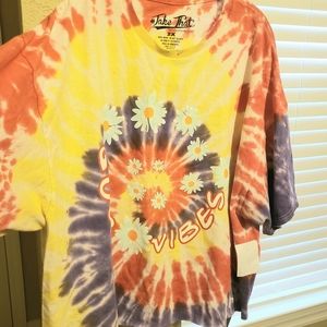 Women's Good Vibes Tie Dye T-shirt sz 2X